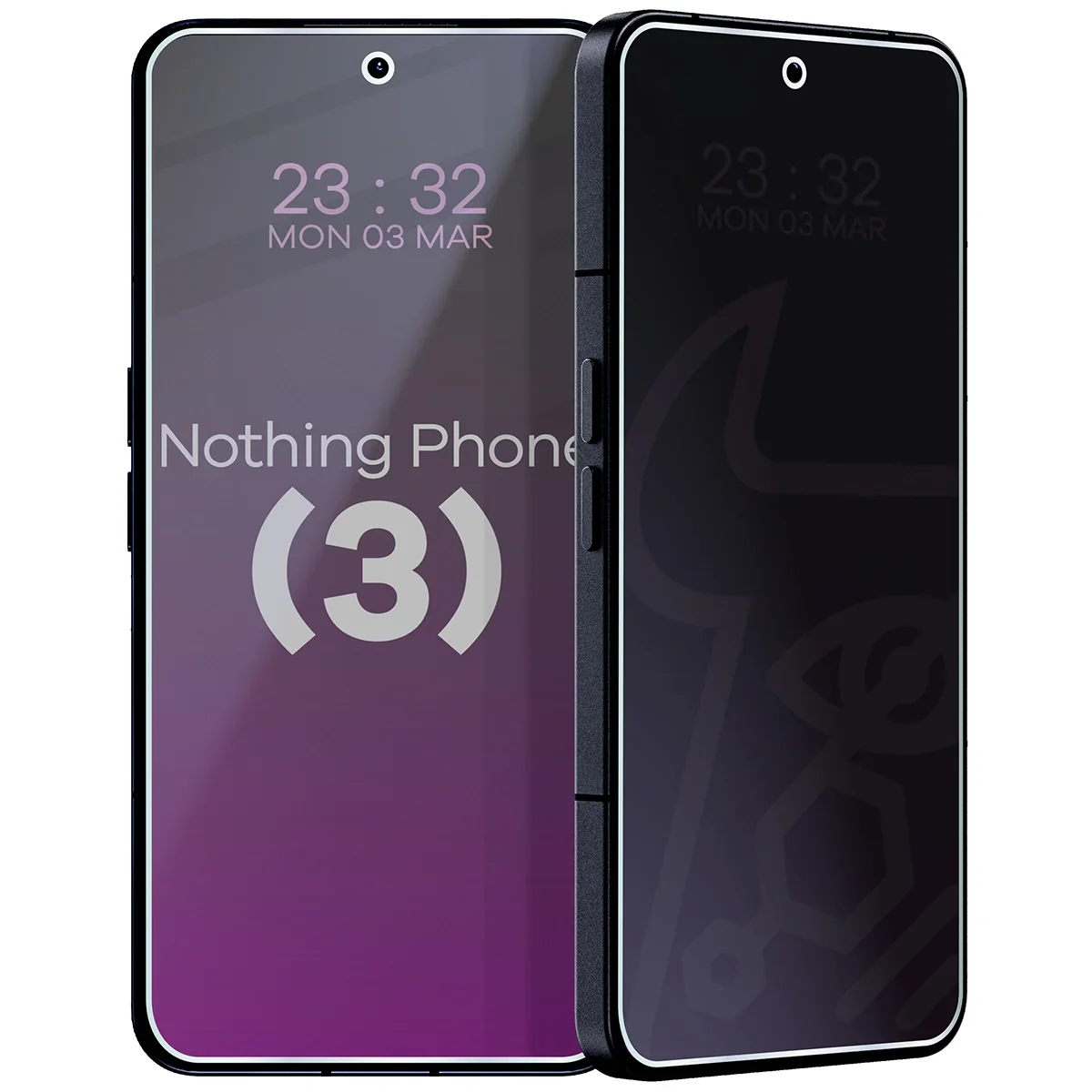 Hybridglas mit Privatschutzfilter für Nothing Phone (3), Bizon Glass Mule Shadow, Matt