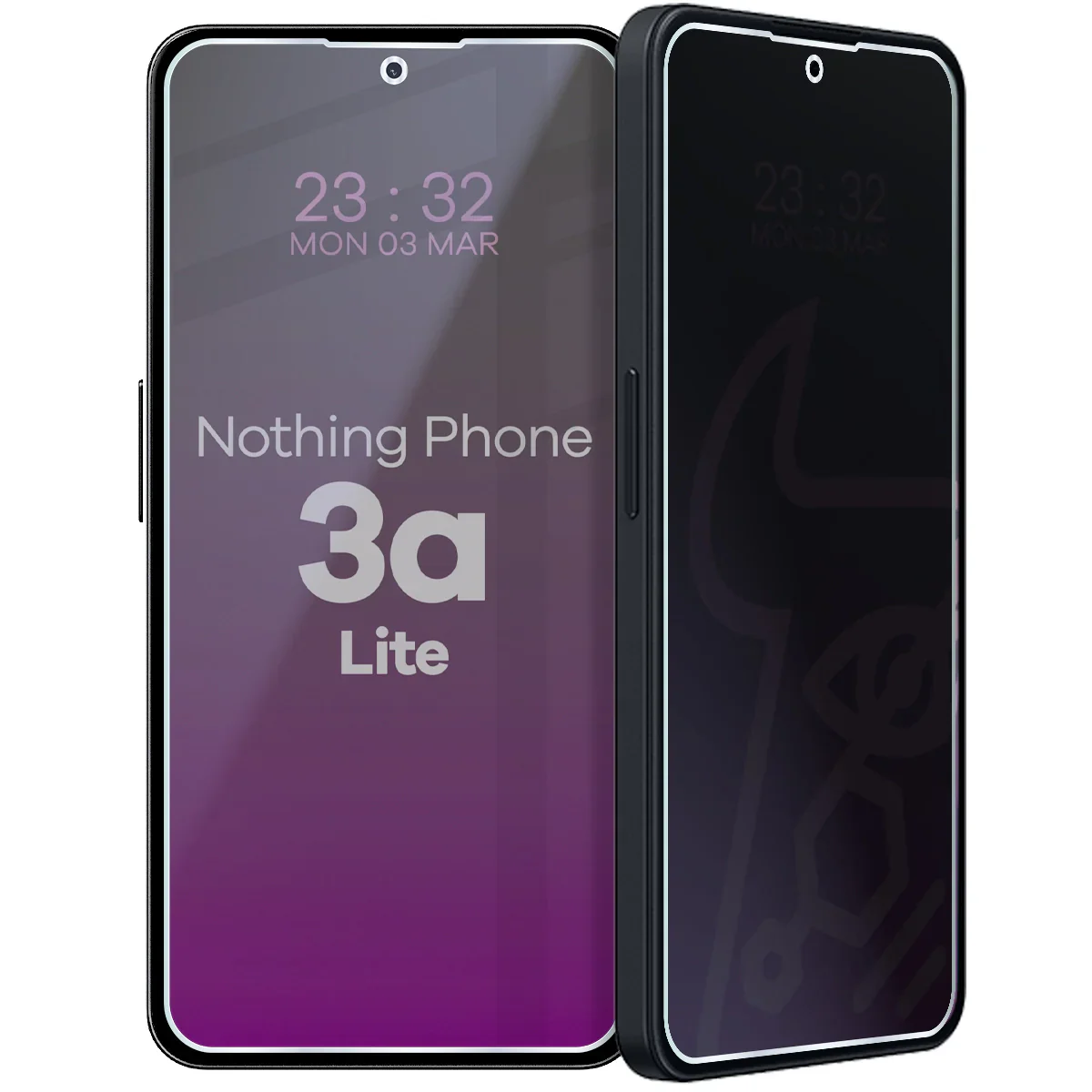 Hybridglas mit Privatschutzfilter für Nothing Phone (3a) Lite, Bizon Glass Mule Shadow, Matt