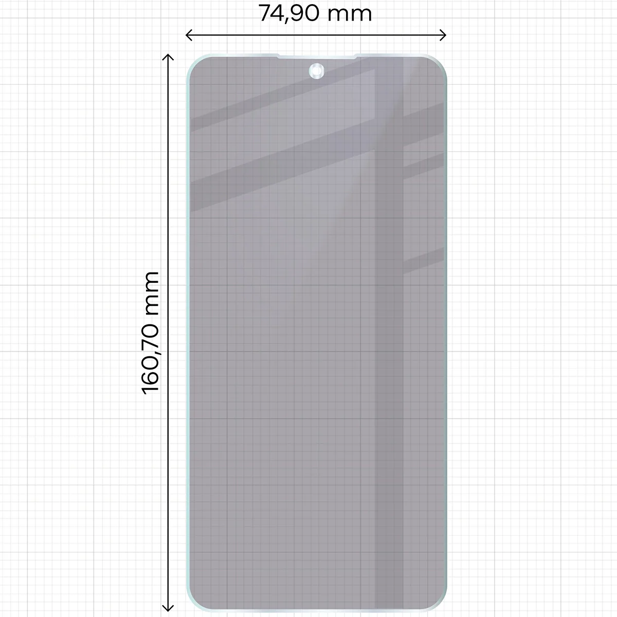 Hybridglas mit Privatschutzfilter für Nothing Phone (3a) Lite, Bizon Glass Mule Shadow, Matt - Image 2
