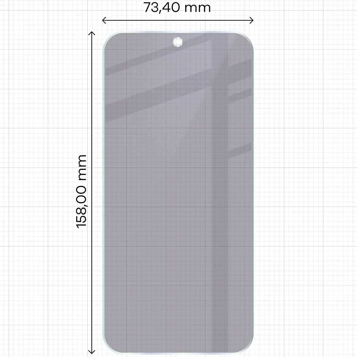 Hybridglas mit Privatschutzfilter für Oppo Find X9 Pro, Bizon Glass Mule Shadow, Matt - Image 2