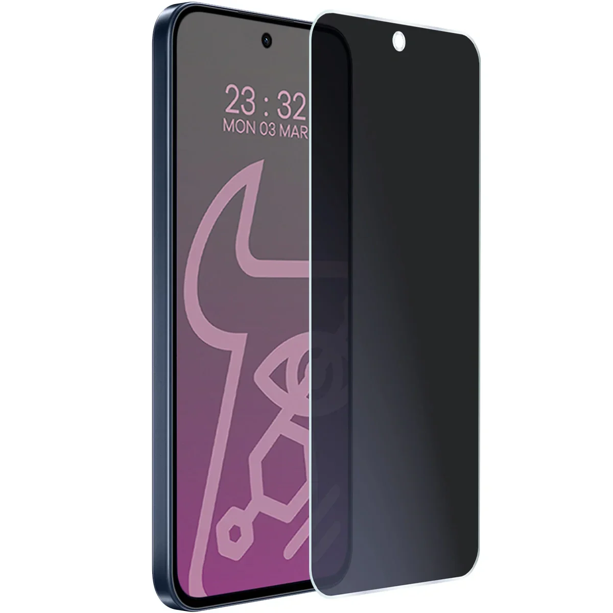 Hybridglas mit Privatschutzfilter für Oppo Reno 15 FS, Bizon Glass Mule Shadow, Matt - Image 5