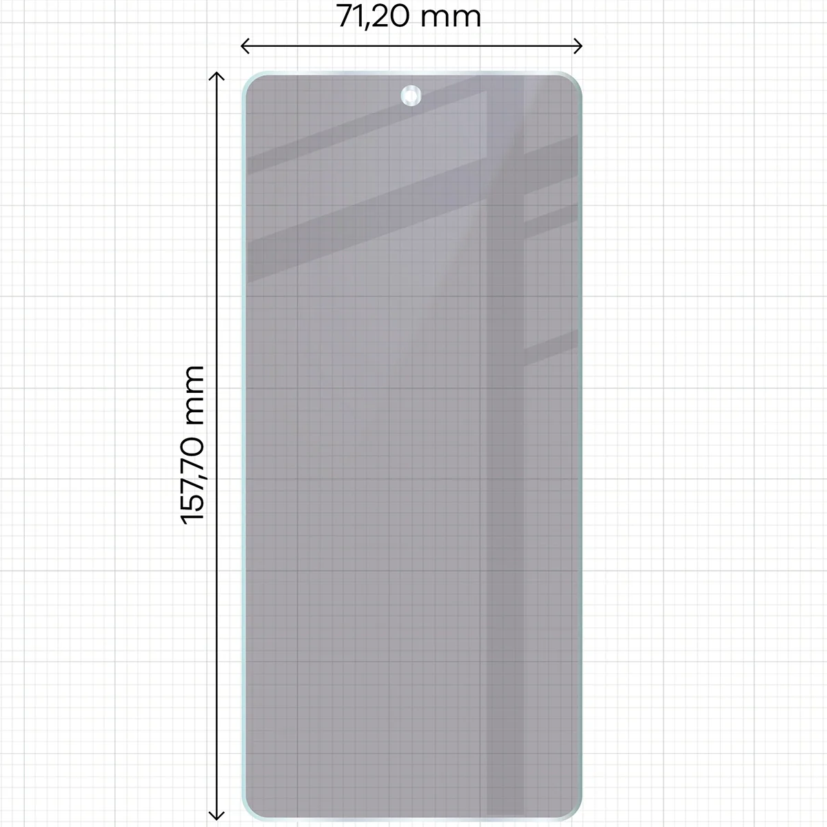 Hybridglas mit Privatschutzfilter für Oppo Reno13 F, Bizon Glass Mule Shadow, Matt - Image 2