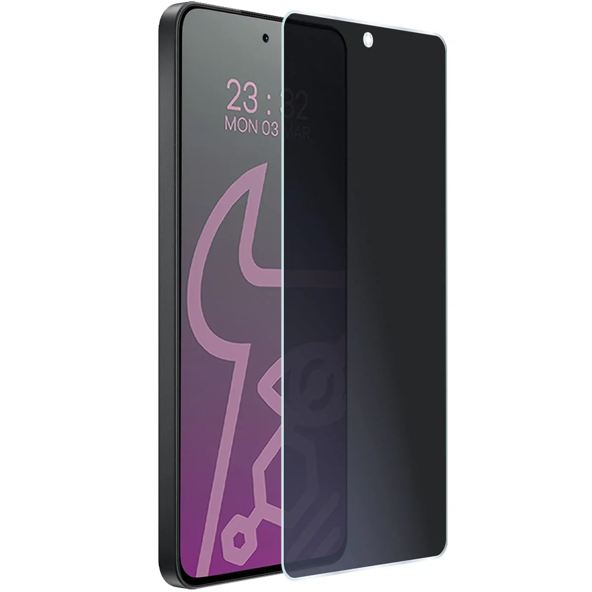 Hybridglas mit Privatschutzfilter für Oppo Reno13 F, Bizon Glass Mule Shadow, Matt - Image 5