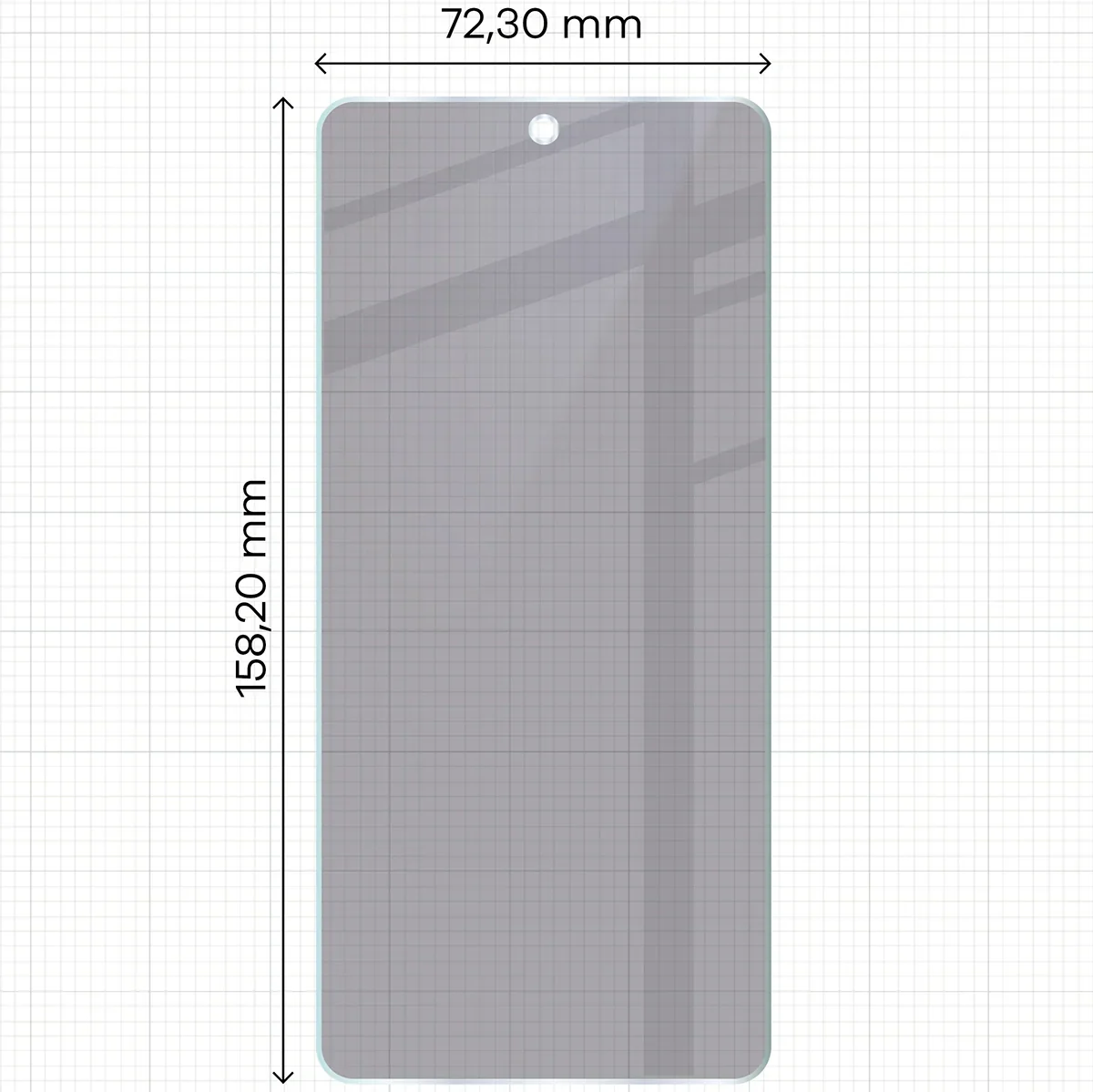 Hybridglas mit Privatschutzfilter für Realme GT 7T, Bizon Glass Mule Shadow, Matt - Image 2