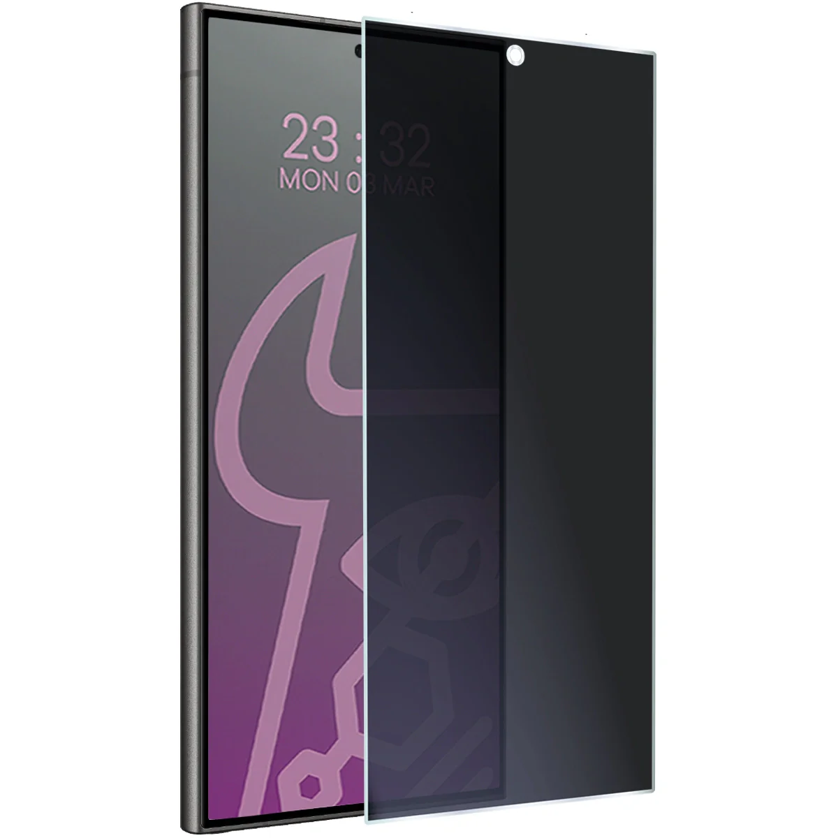 Hybridglas mit Privatschutzfilter für Samsung Galaxy S24 Ultra, Bizon Glass Mule Shadow, Matt - Image 5