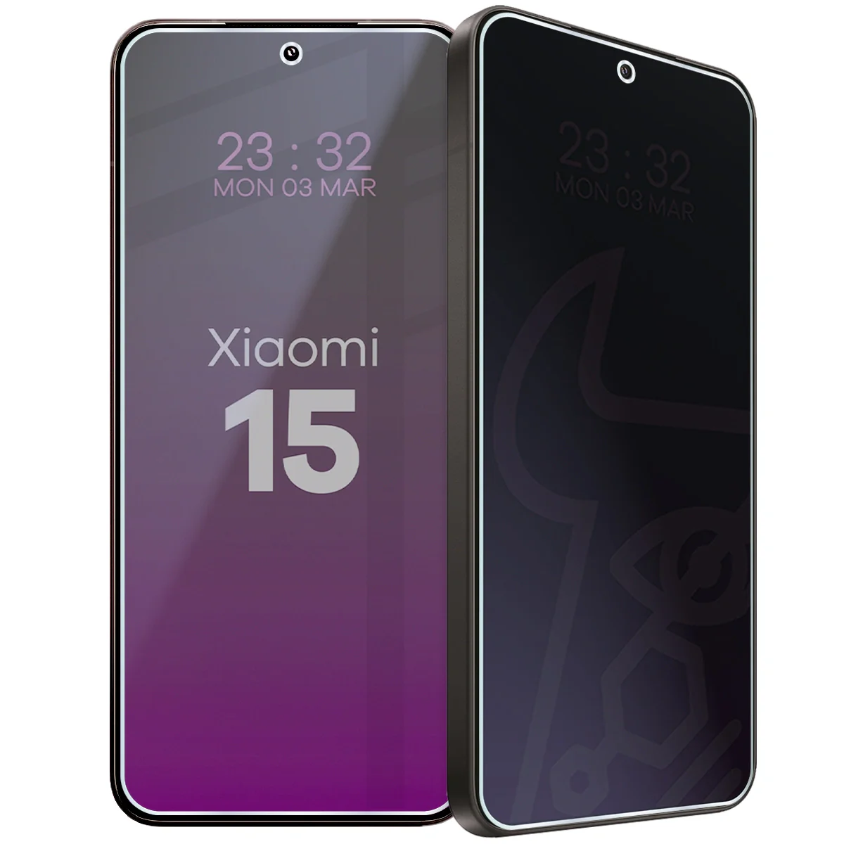 Hybridglas mit Privatschutzfilter für Xiaomi 15, Bizon Glass Mule Shadow, Matt