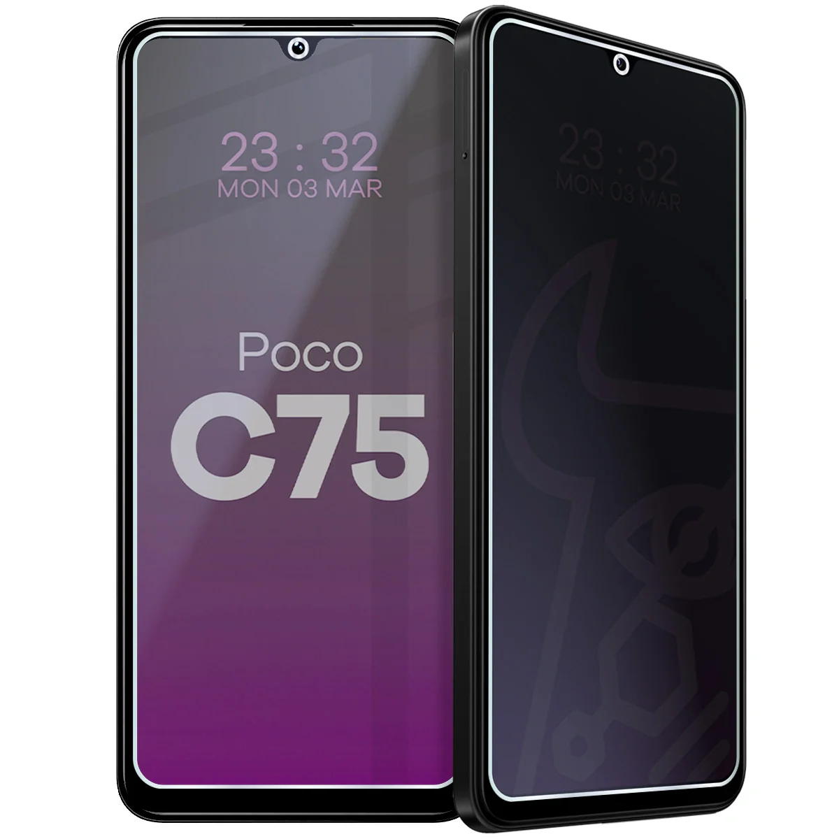 Hybridglas mit Privatschutzfilter für Xiaomi POCO C75, Bizon Glass Mule Shadow, Matt