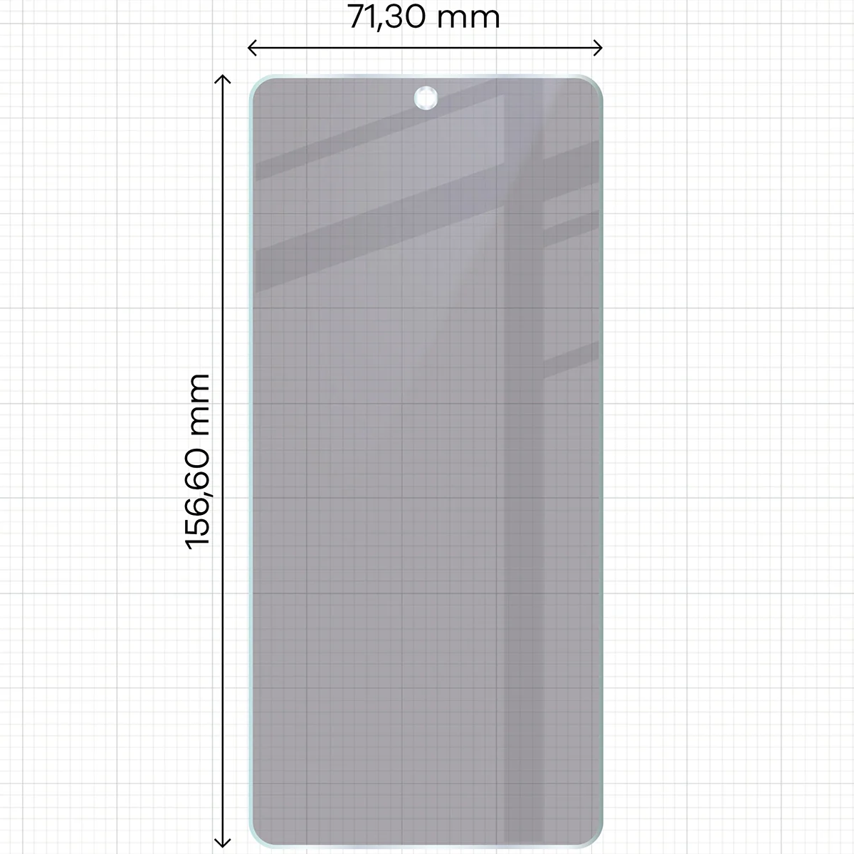 Hybridglas mit Privatschutzfilter für Xiaomi POCO F7 Ultra, Bizon Glass Mule Shadow, Matt - Image 2