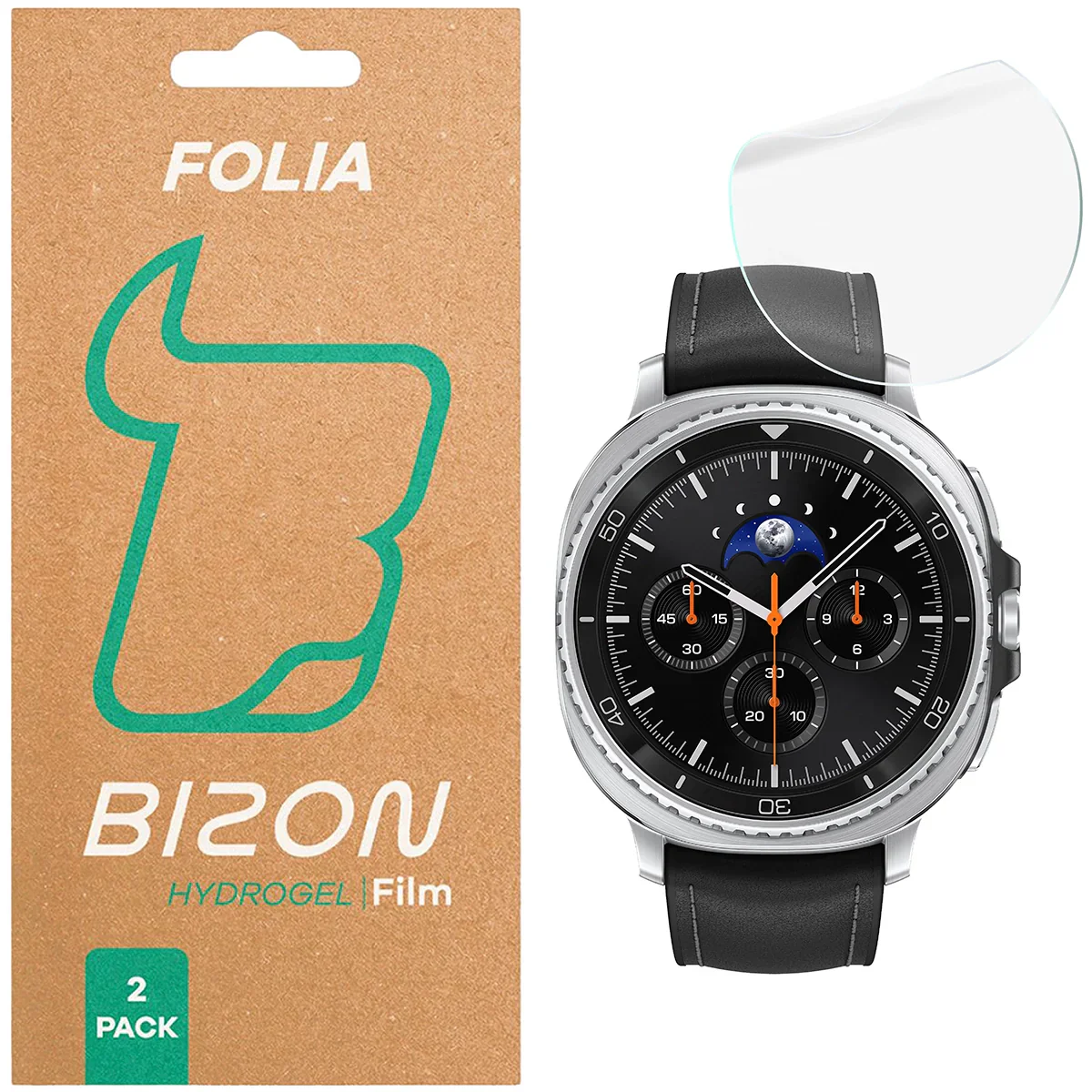 Hydrogel Folie für den Bildschirm für Galaxy Watch 8 Classic 46 mm, Bizon Watch Film Hydrogel Duo, 2 Stück