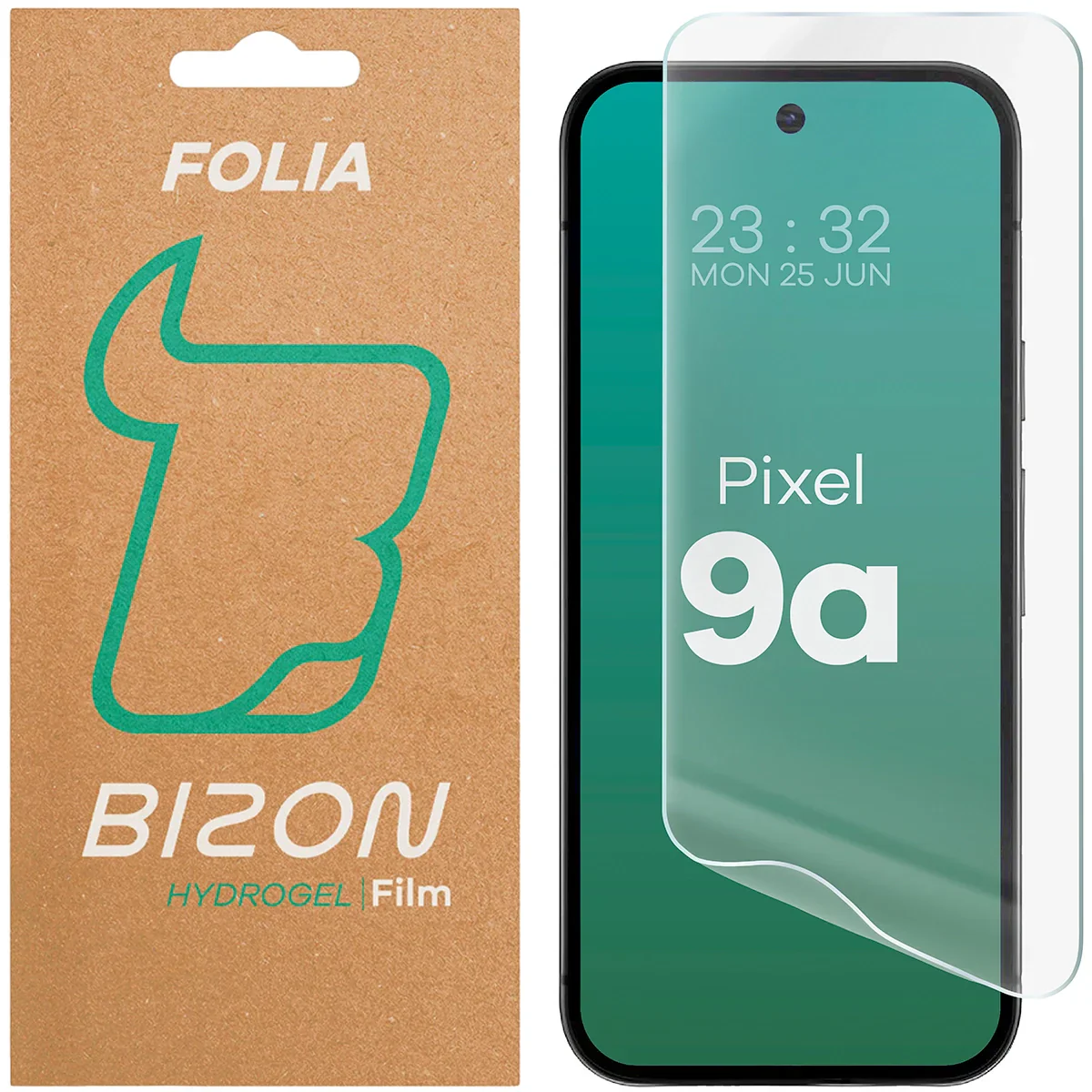 Hydrogel Folie für den Bildschirm für Google Pixel 9a, Bizon Film Hydrogel Front, 1 Stück