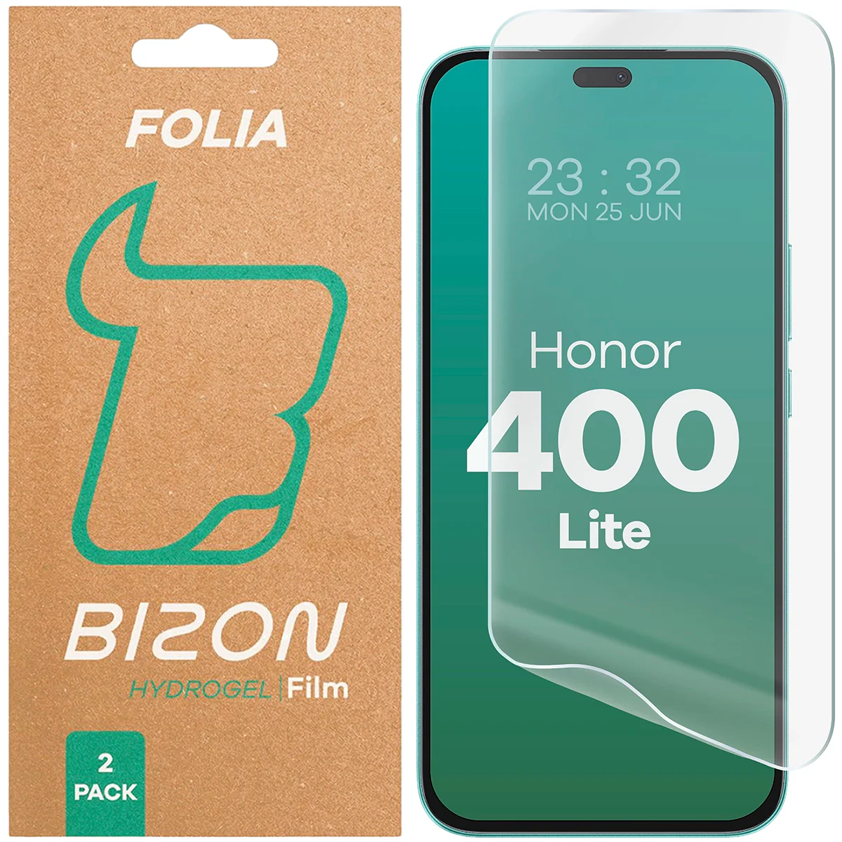 Hydrogel Folie für den Bildschirm für Honor 400 Lite, Bizon Film Hydrogel Front Duo, 2 Stück