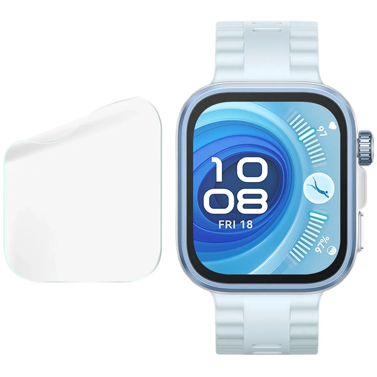 Hydrogel Folie für den Bildschirm für Huawei Watch Fit 4 / 4 Pro, Bizon Watch Film Hydrogel Duo, 2 Stück - Image 4