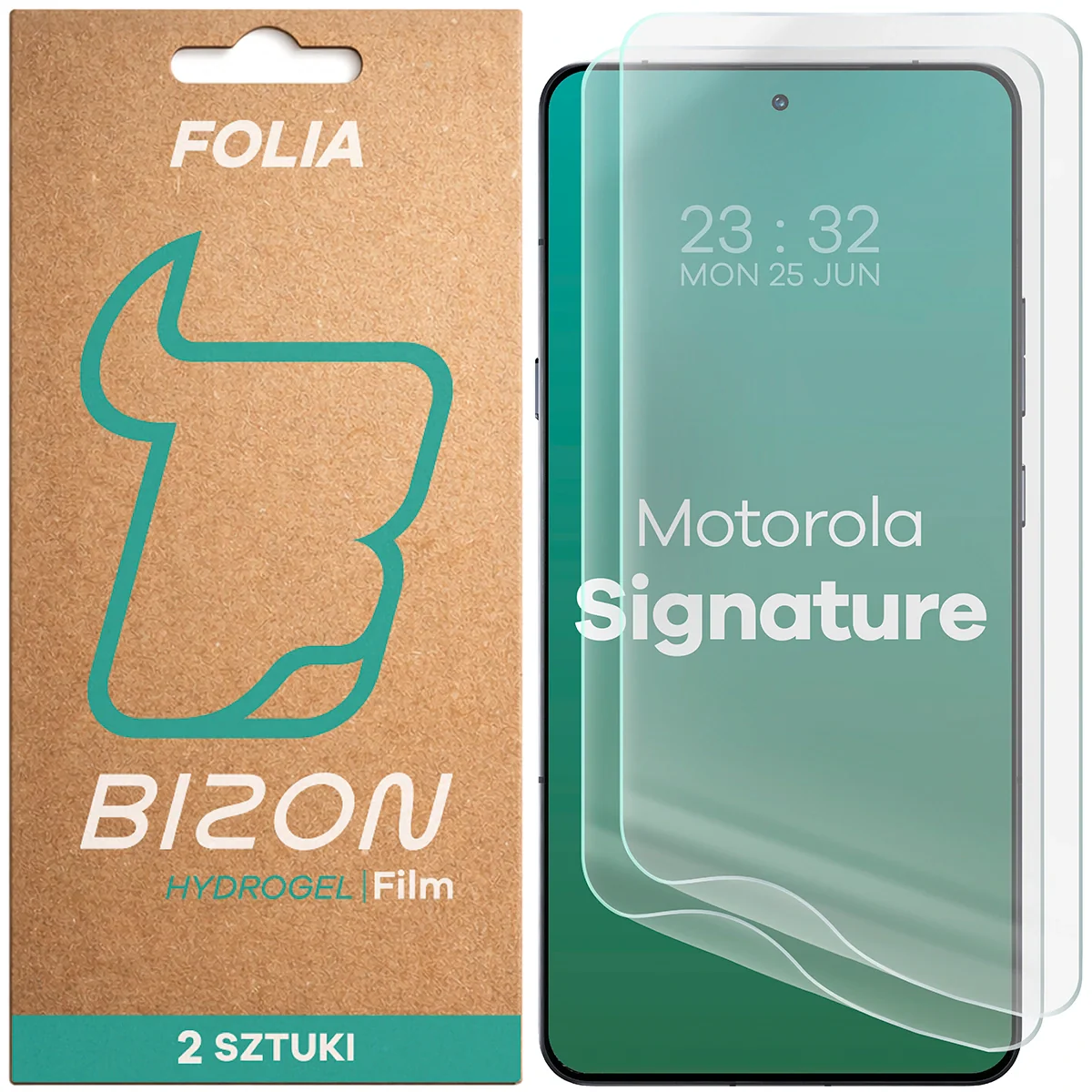 Hydrogel Folie für den Bildschirm für Motorola Signature, Bizon Film Hydrogel Front Duo, 2 Stück