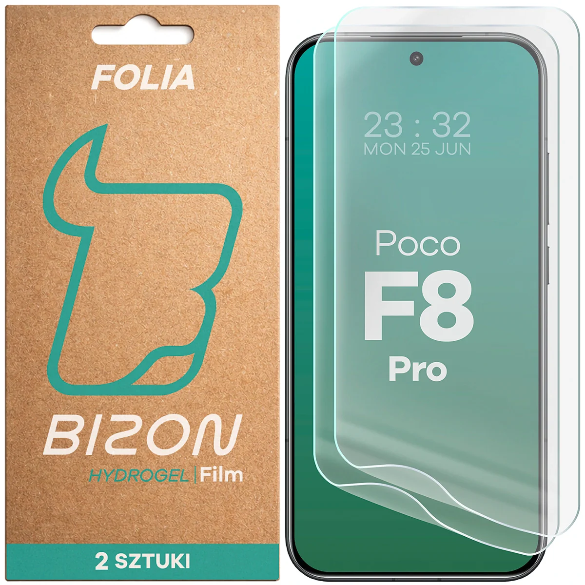 Hydrogel Folie für den Bildschirm für Xiaomi POCO F8 Pro, Bizon Film Hydrogel Front Duo, 2 Stück