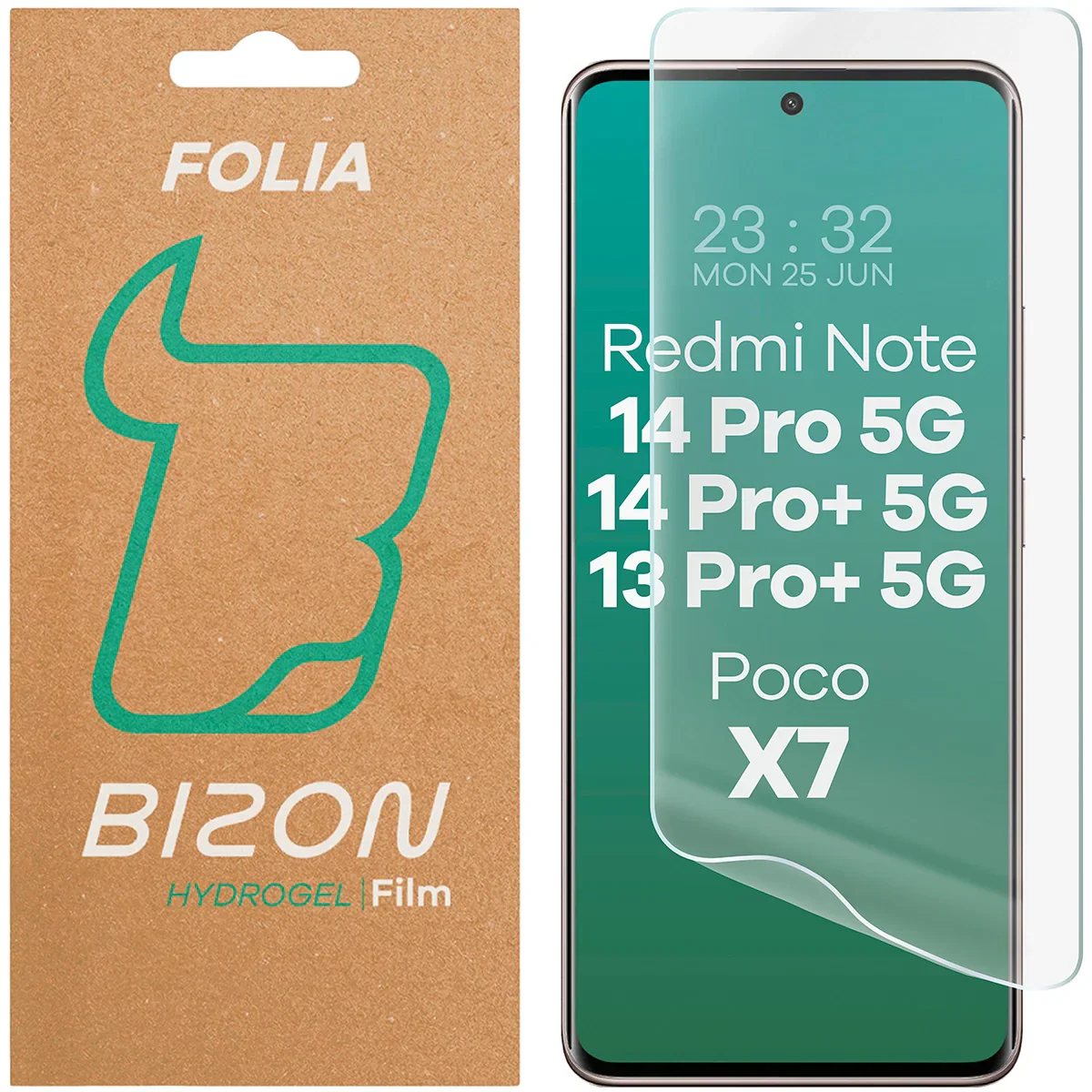 Hydrogel Folie für den Bildschirm für Xiaomi Redmi Note 13 Pro Plus 5G / Redmi Note 14 Pro 5G / Redmi Note 14 Pro Plus 5G / POCO X7, Bizon Film Hydrogel Front, 1 Stück