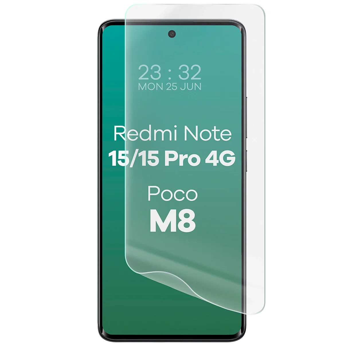 Hydrogel Folie für den Bildschirm für Xiaomi Redmi Note 15 / 15 Pro 4G / Poco M8, Bizon Film Hydrogel Front, 1 Stück - Image 5