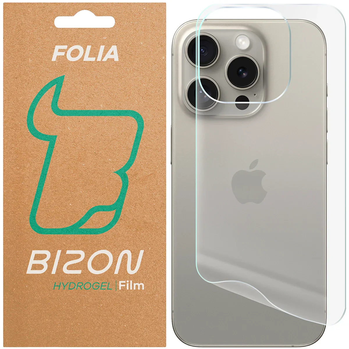 Hydrogel Folie für die Rückseite für iPhone 15 Pro, Bizon Film Hydrogel Back, 1 Stück