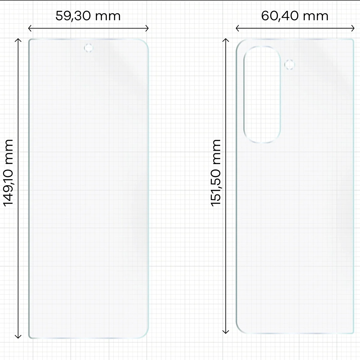 Hydrogel Folie für Display und Rückseite Bizon Film Hydrogel Pack für Galaxy Z Fold5, 2 Stück - Image 2