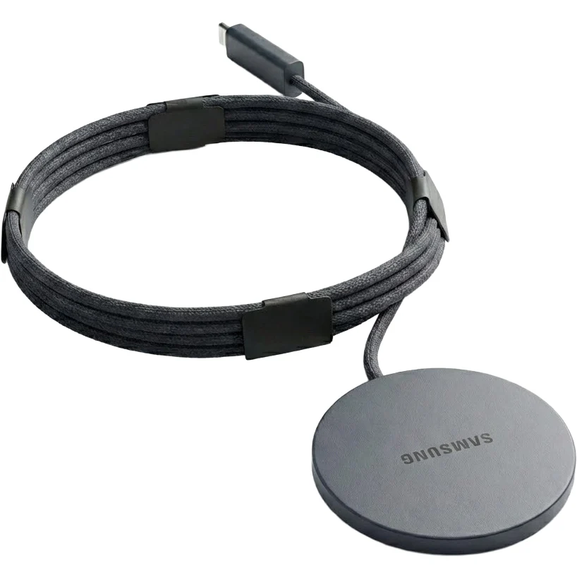 Induktionsladegerät mit Qi2.2 25W für MagSafe / MPP, Samsung Magnet Wireless Charger, USB-C Nylonkabel, Schwarz