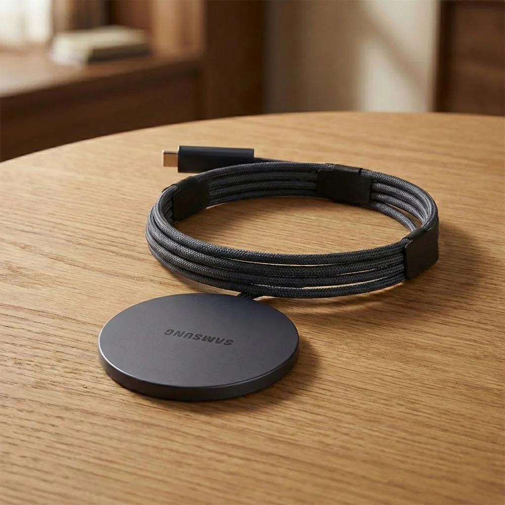 Induktionsladegerät mit Qi2.2 25W für MagSafe / MPP, Samsung Magnet Wireless Charger, USB-C Nylonkabel, Schwarz - Image 4