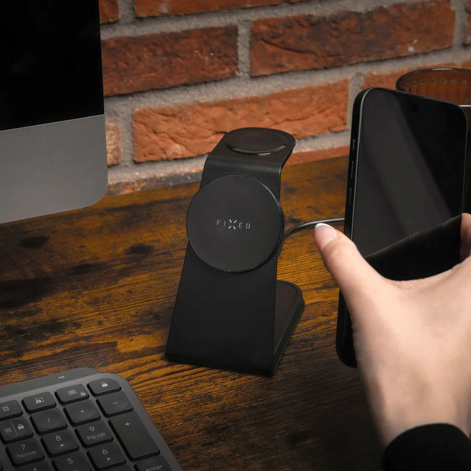 Induktives Ladegerät 3in1, Q2i, 15W, mit MagSafe, Fixed MagPowerstation Alu 2 für iPhone / Apple Watch / AirPods, Schwarz - Image 8