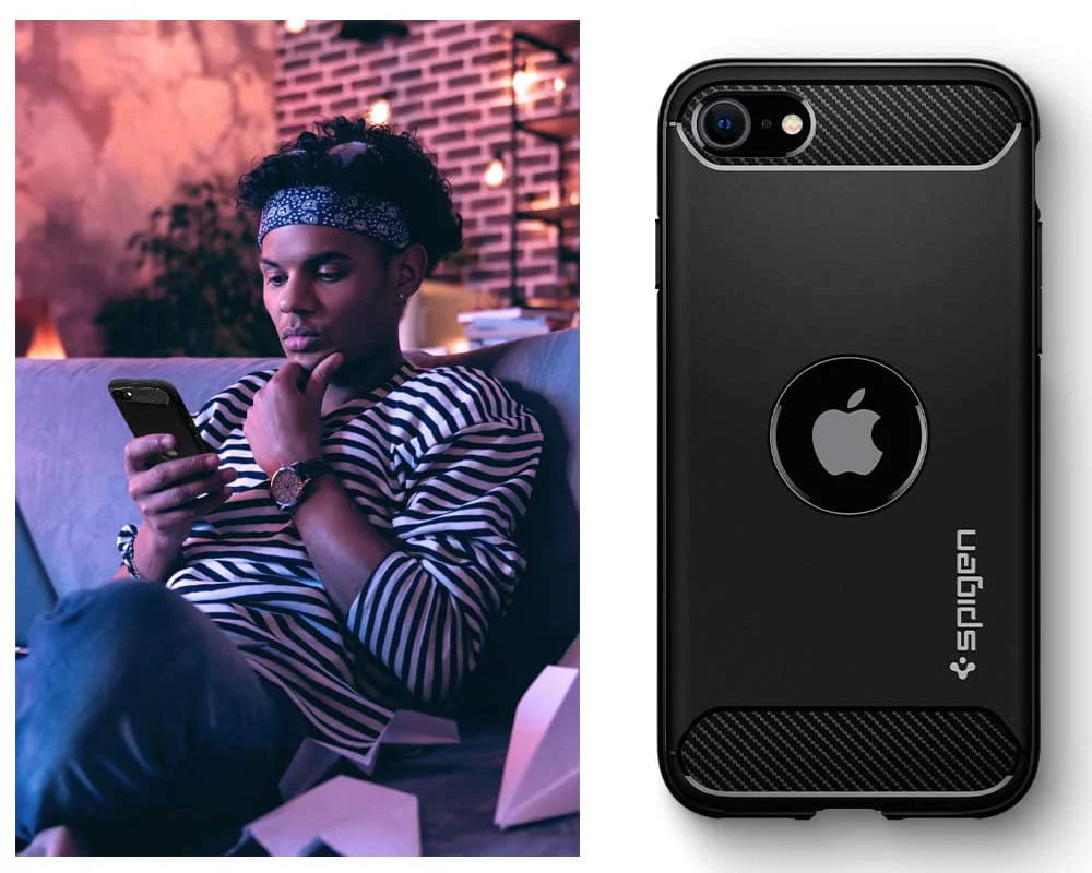 Schutzhülle Spigen Rugged Armor für iPhone SE 2022/2020 schwarz - Image 11
