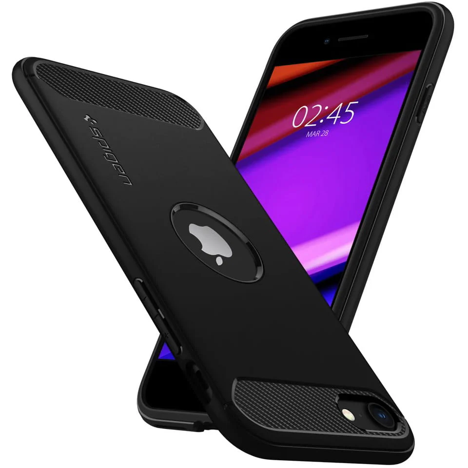 Schutzhülle Spigen Rugged Armor für iPhone SE 2022/2020 schwarz - Image 2