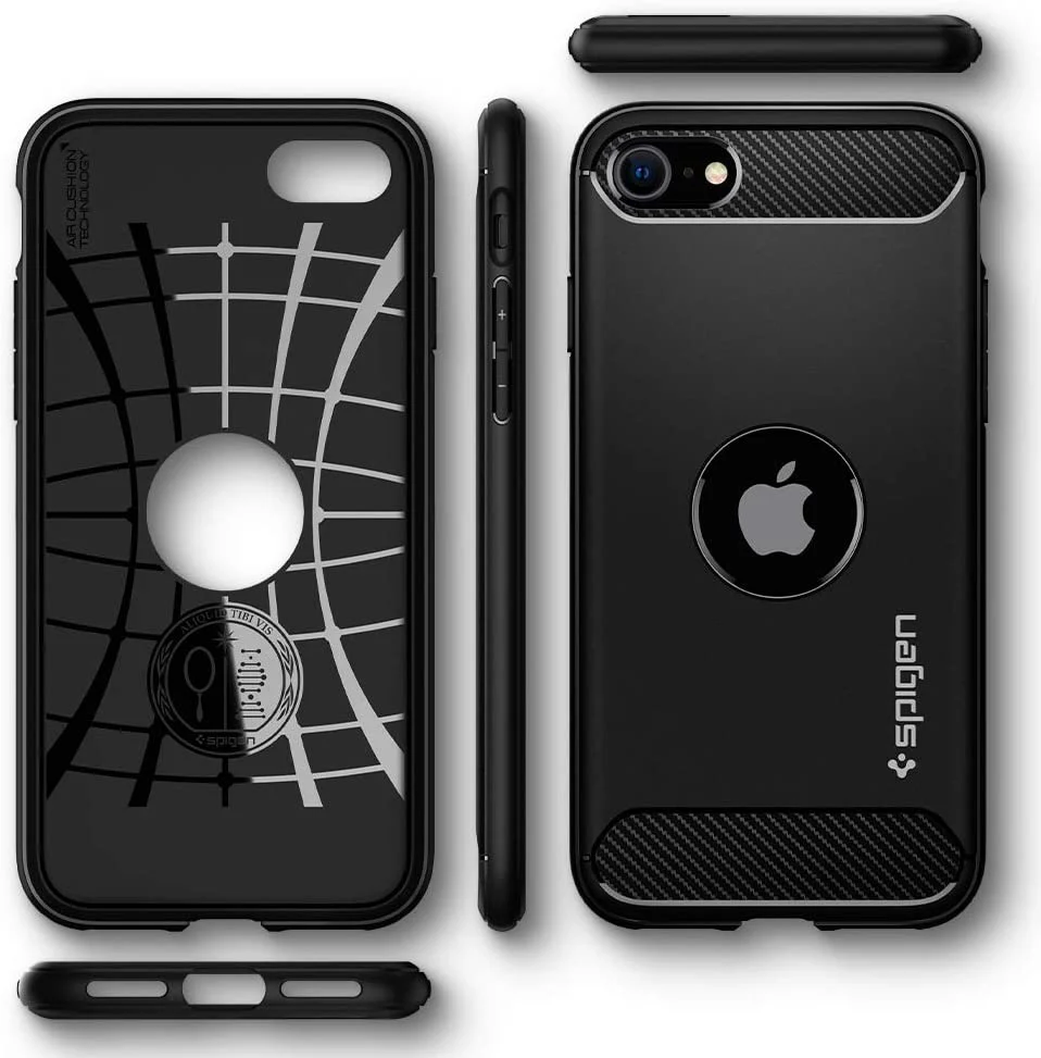 Schutzhülle Spigen Rugged Armor für iPhone SE 2022/2020 schwarz - Image 8