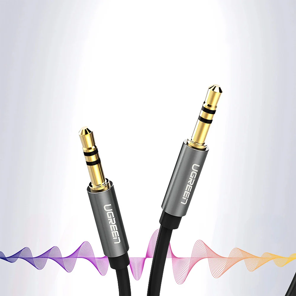Kabel AUX 3,5 mm Mini Jack (2x männlich), 3m, Ugreen AV119, Schwarz-Grau - Image 4