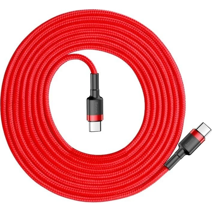 Kabel Baseus Cafule 60W 3A USB-C für USB-C 1m, Rot-Schwarz - Image 2