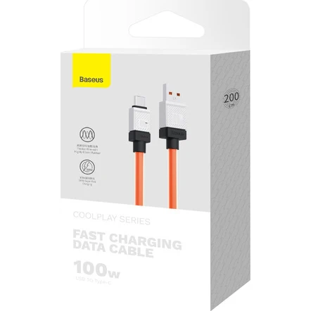 Kabel Baseus CoolPlay USB-A für USB-C 100W 2m, Orange - Image 7