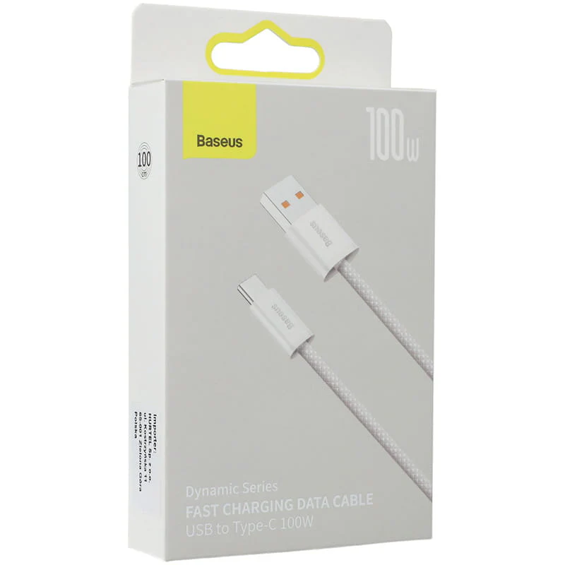 Kabel Dynamic Series Baseus USB-A zu USB-C 100W 1m, Weiß - Image 11