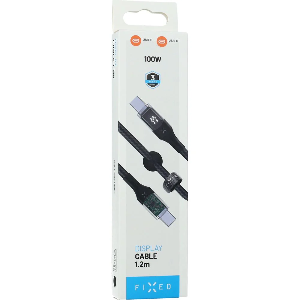 Kabel mit Display USB-C PD 3.0 100W 5A, Fixed Display, 1,2 m, Schwarz - Image 10