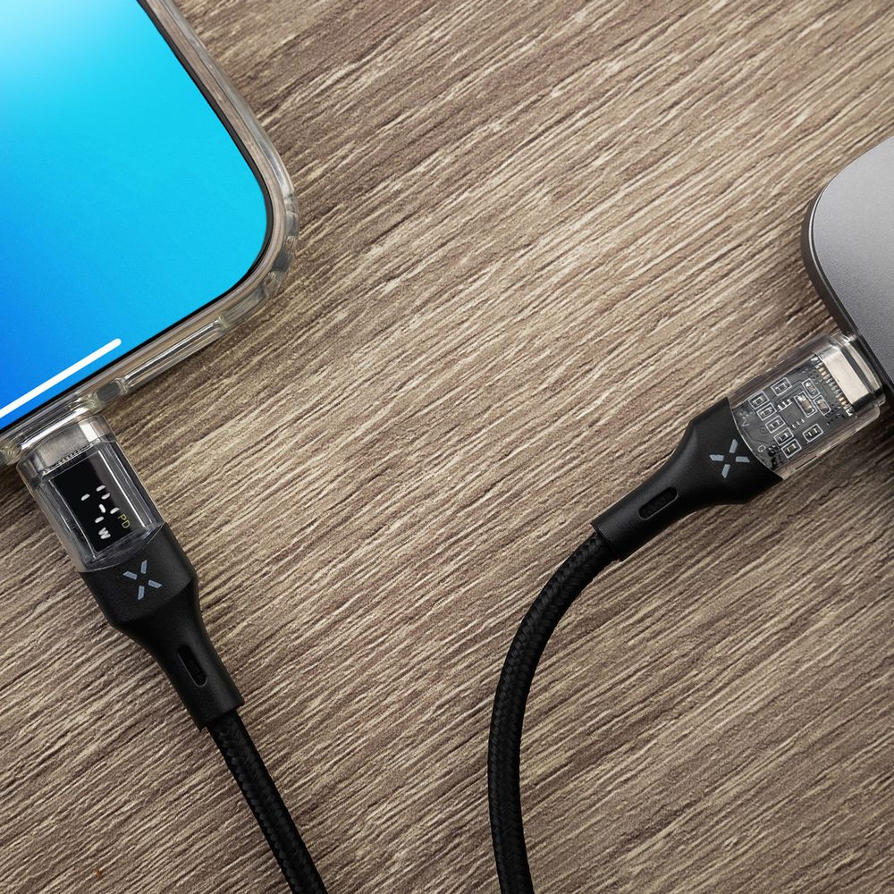 Kabel mit Display USB-C PD 3.0 100W 5A, Fixed Display, 1,2 m, Schwarz - Image 6