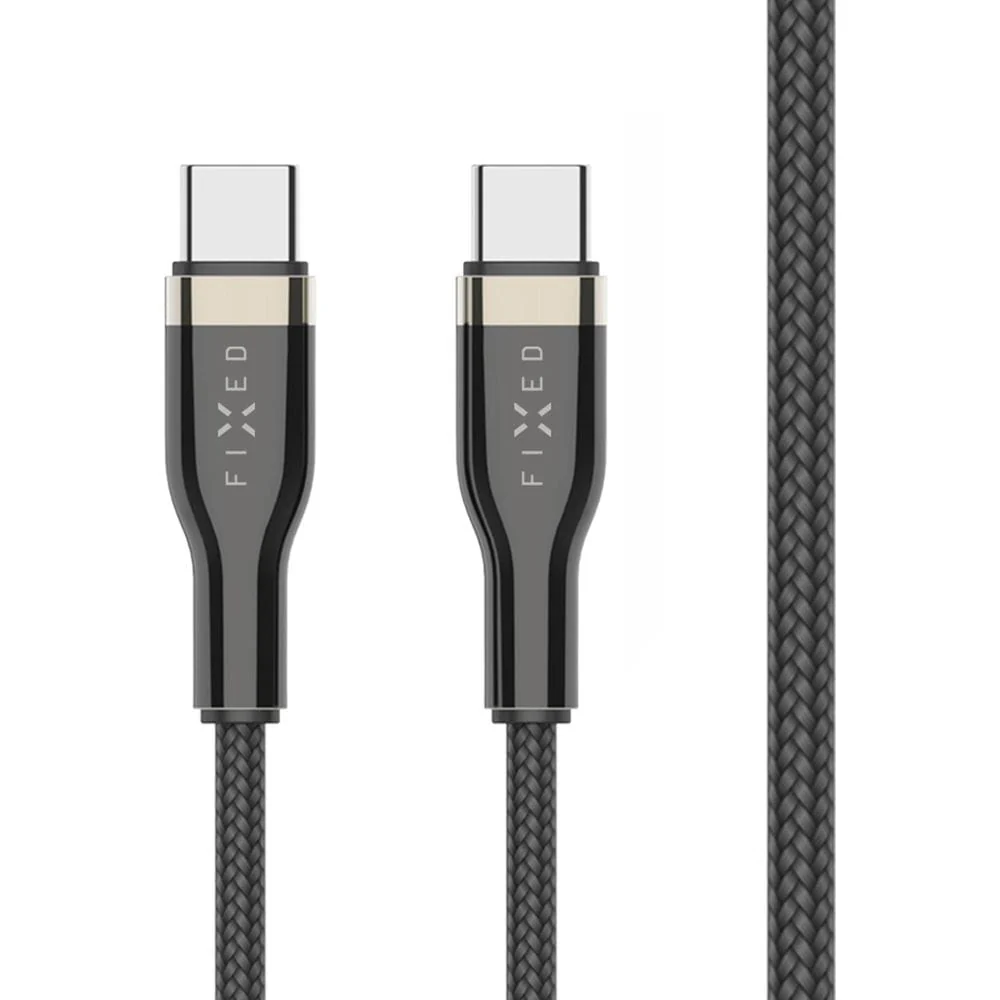 Kabel USB-C zu USB-C, Fixed Braided Cable 100W 1,2m, Schwarz