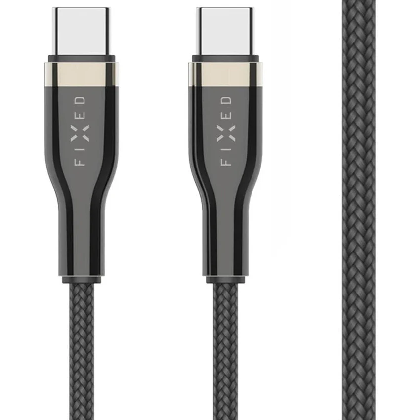 Kabel USB-C zu USB-C, Fixed Braided Cable 100W 2m, Schwarz