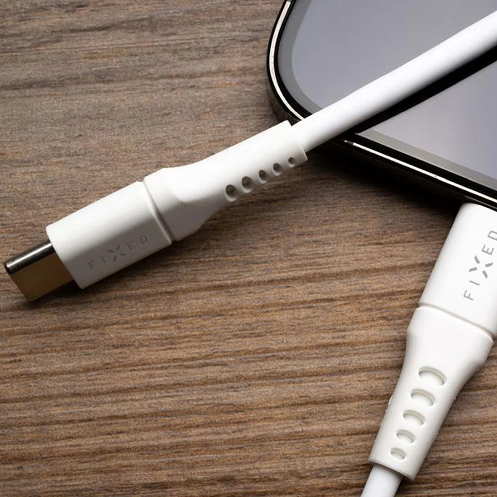 Kabel USB-C zu USB-C, Fixed Liquid Silicone. 60W, 1,2 m, Weiß - Image 6
