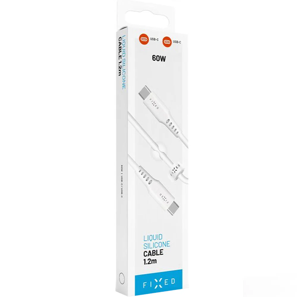 Kabel USB-C zu USB-C, Fixed Liquid Silicone. 60W, 1,2 m, Weiß - Image 7