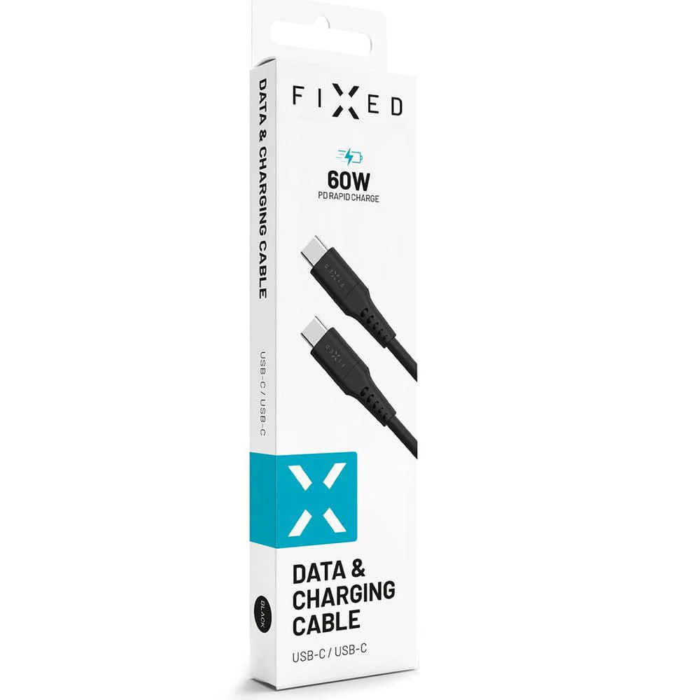 Kabel USB-C zu USB-C, Fixed Liquid Silicone, 60W, 1,2m, Schwarz - Image 6