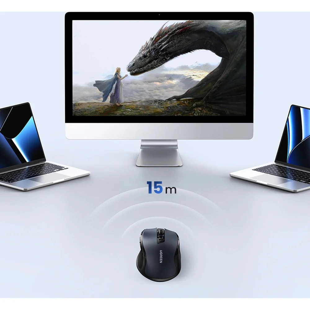 Kabellose Maus Ugreen MU006, 2.4 GHz USB-A, 4000 DPI, Schwarz - Image 13