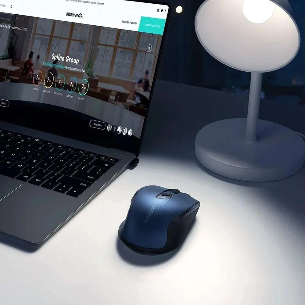 Kabellose Maus Ugreen MU006, Bluetooth 5.0, 2.4 GHz USB-A, 4000 DPI, Blau - Image 2