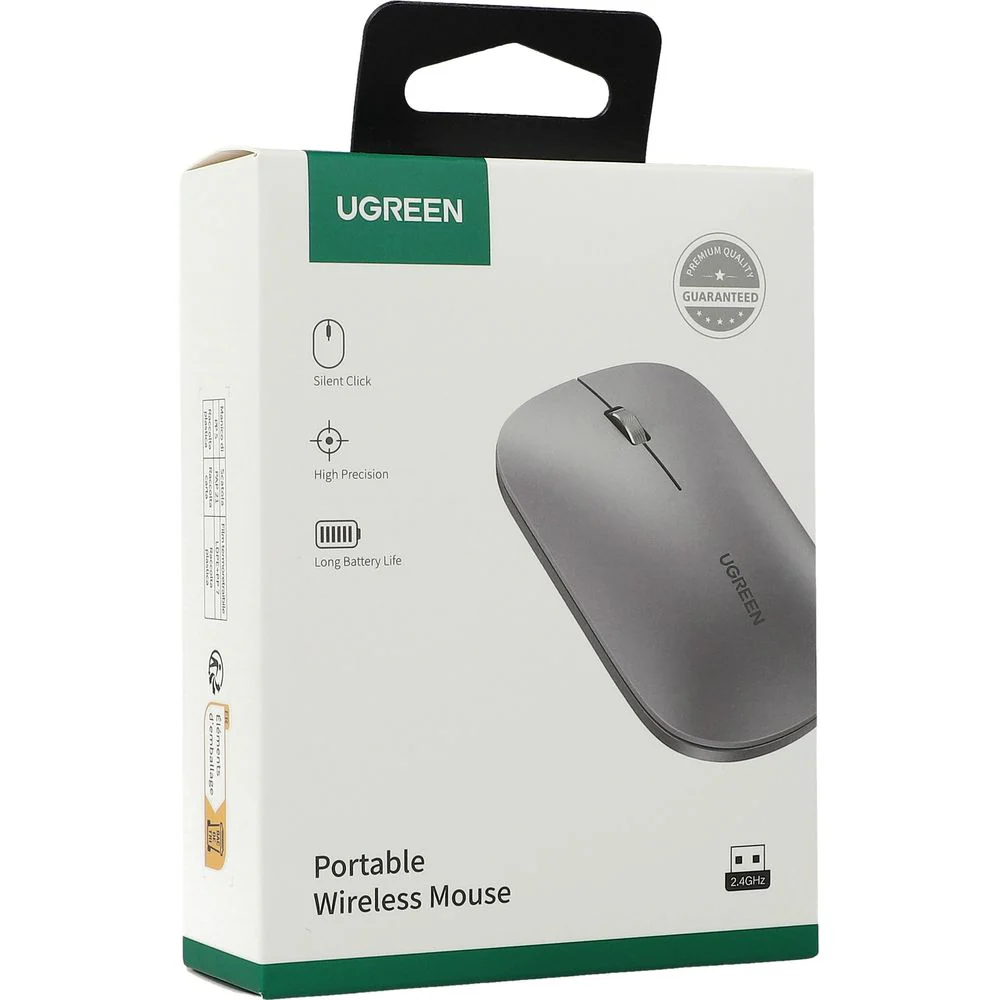 Kabellose optische Maus, Ugreen MU001 Portable Wireless Mouse, USB 2.4GHz, Grau - Image 6