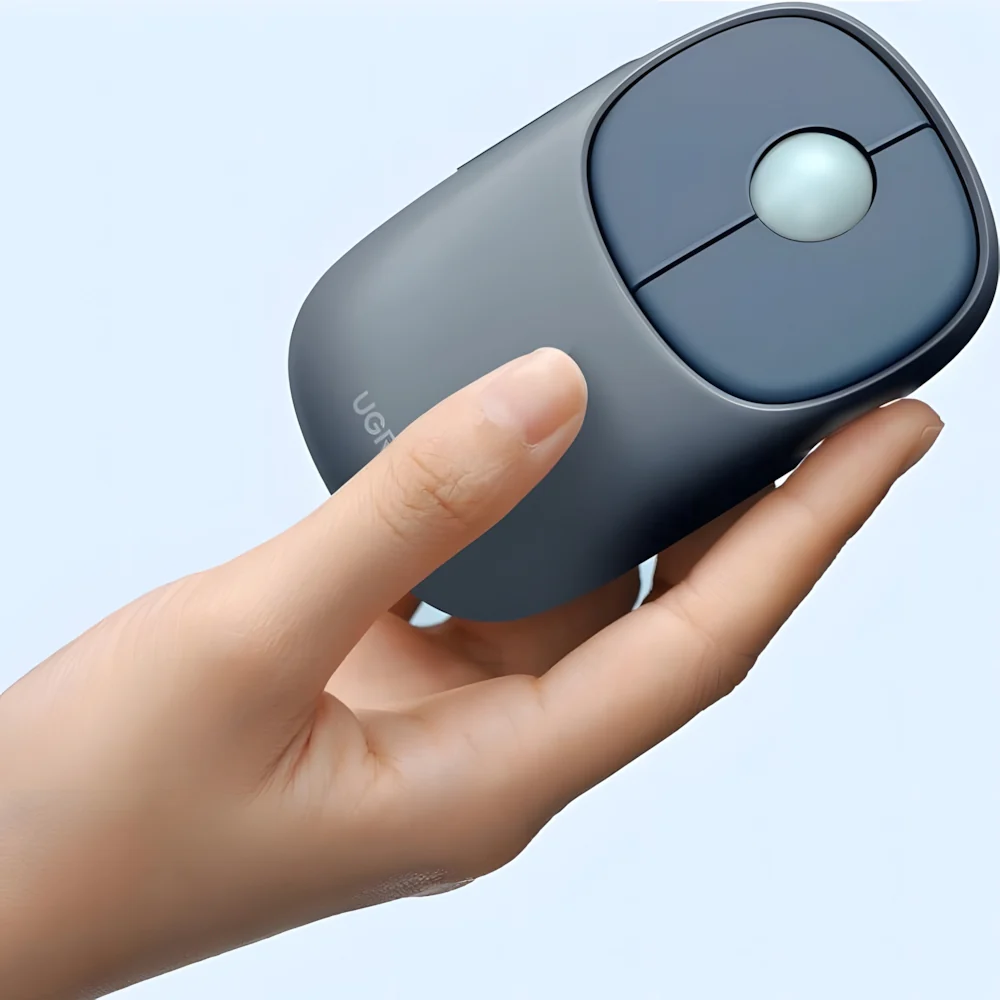 Kabellose optische Maus, Ugreen MU102 FUN Plus Wireless Mouse, USB 2.4GHz, Bluetooth, Blau und Grau - Image 3