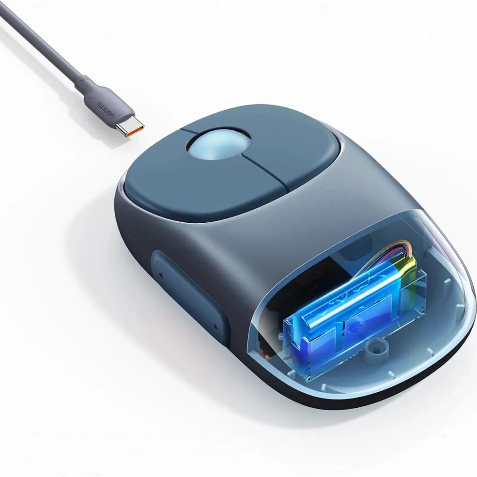 Kabellose optische Maus, Ugreen MU102 FUN Plus Wireless Mouse, USB 2.4GHz, Bluetooth, Blau und Grau - Image 6