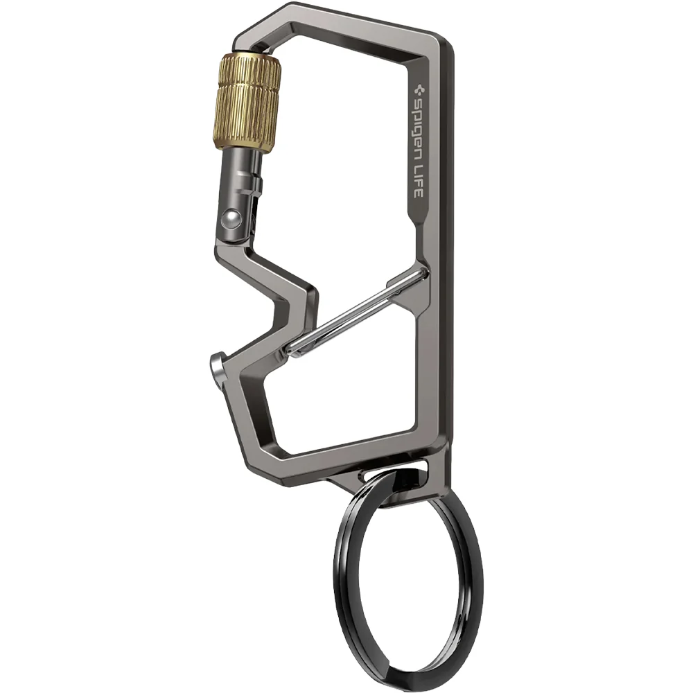 Karabiner mit Schlüsselband und Schlüsselring, Spigen Carabiner LF101, Silber - Image 3