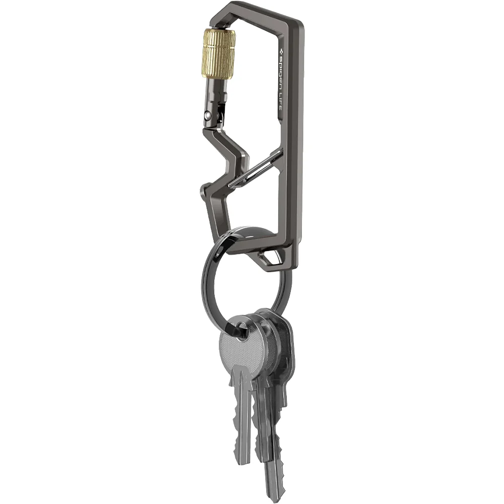 Karabiner mit Schlüsselband und Schlüsselring, Spigen Carabiner LF101, Silber - Image 6