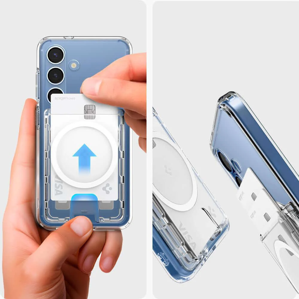 Kartenetui mit MagSafe für die Galaxy S25-Serie, Spigen Ultra Hybrid Wallet MagFit Plus, Transparent - Image 16
