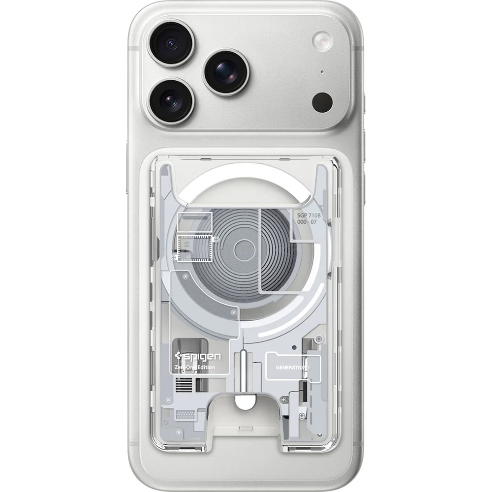 Kartenetui mit MagSafe, Spigen Ultra Hybrid Mag Wallet, Weiß-Grau (Zero One) - Image 7