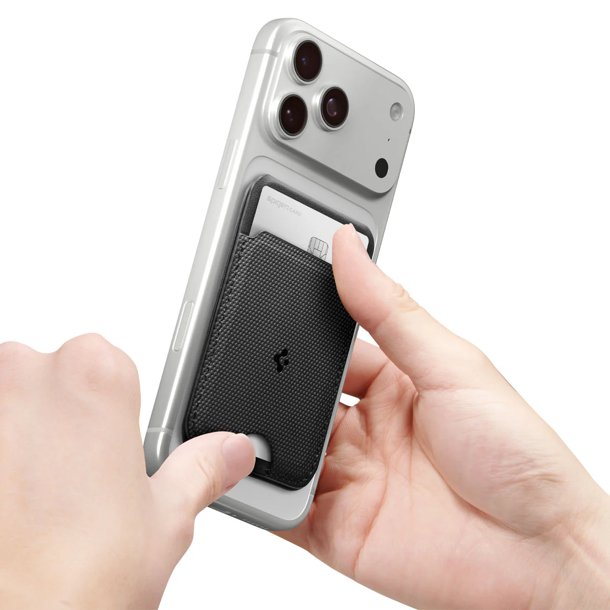 Kartenetui mit Ständer Spigen Slim Fold Mag S314-1 mit MagSafe, Schwarz - Image 11