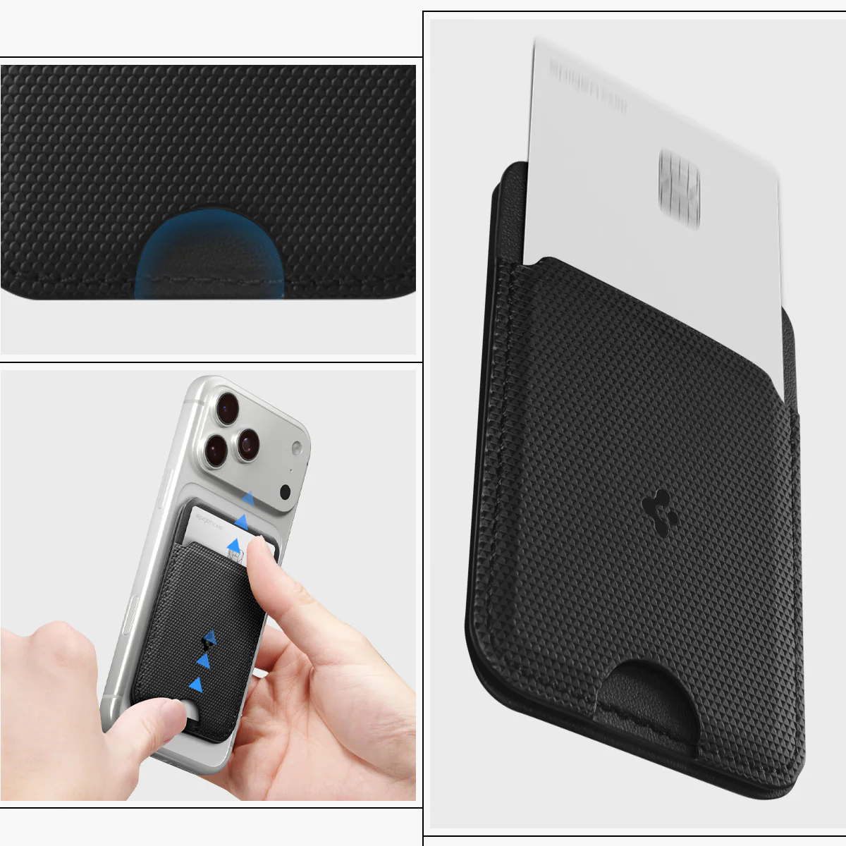 Kartenetui mit Ständer Spigen Slim Fold Mag S314-1 mit MagSafe, Schwarz - Image 12
